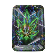 Load image into Gallery viewer, Marijuana Leaf Metal Tray 3d Magnetic Lid