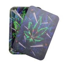 Load image into Gallery viewer, Marijuana Leaf Metal Tray 3d Magnetic Lid