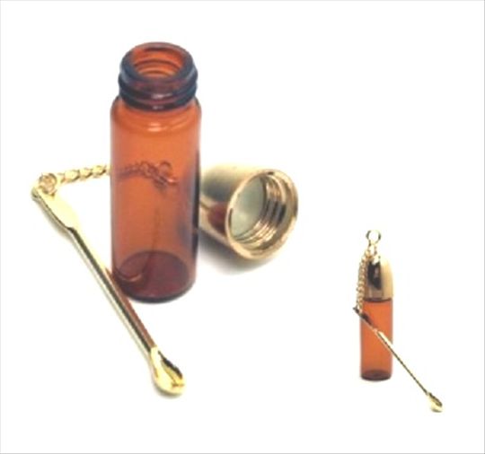 Large Vial & Gold Spoon (6.5cm)
