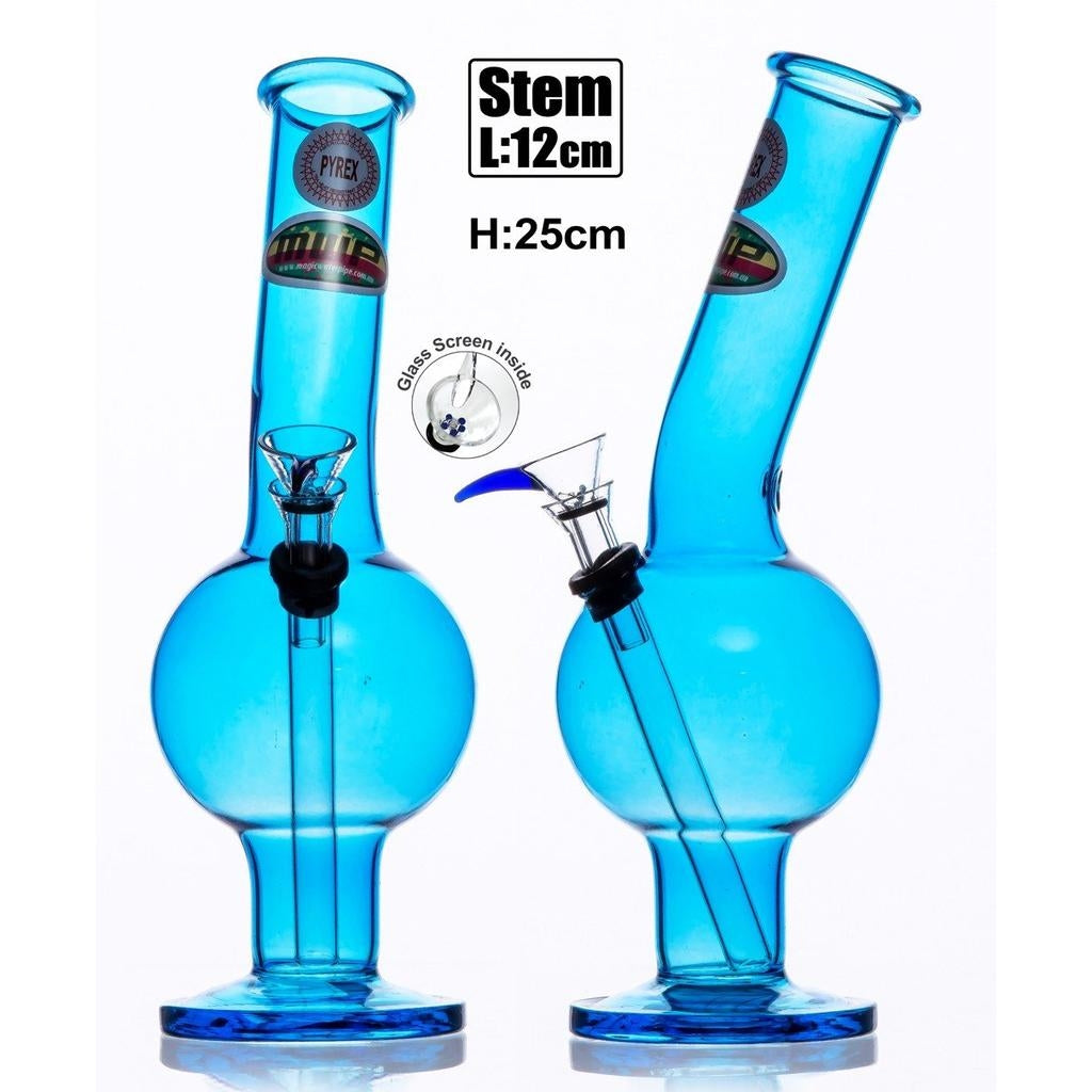 Mwp Blue Bent Glass Bubble - 25cm