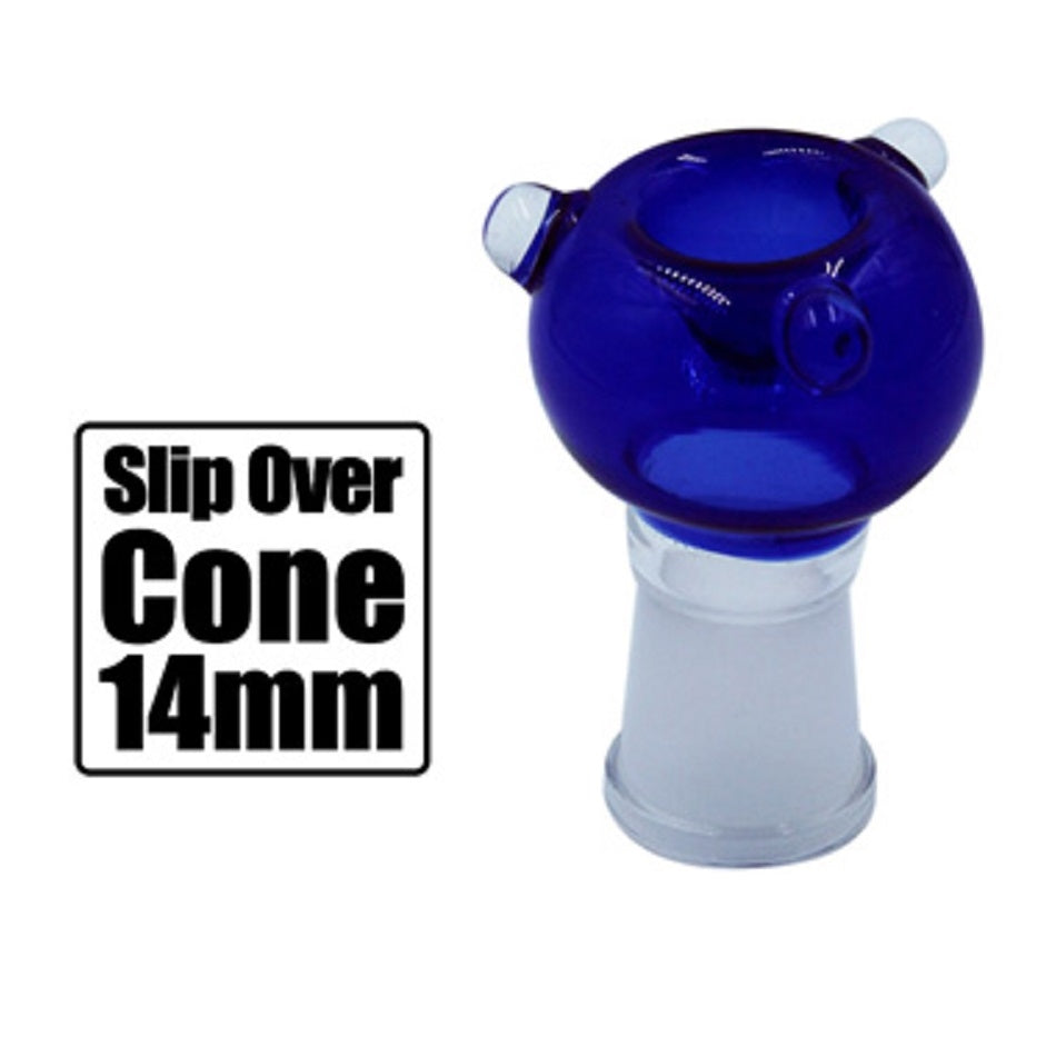Slip Over 14mm Glass Cone Blue