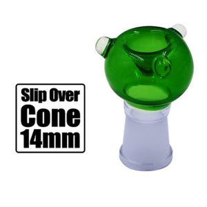 Slip Over 14mm Glass Cone Green