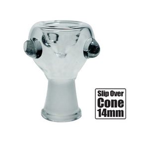 Slip Over 14mm Glass Cone Clear