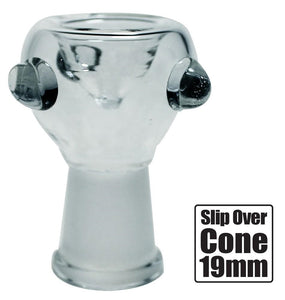 Slip Over 19mm Glass Cone Clear