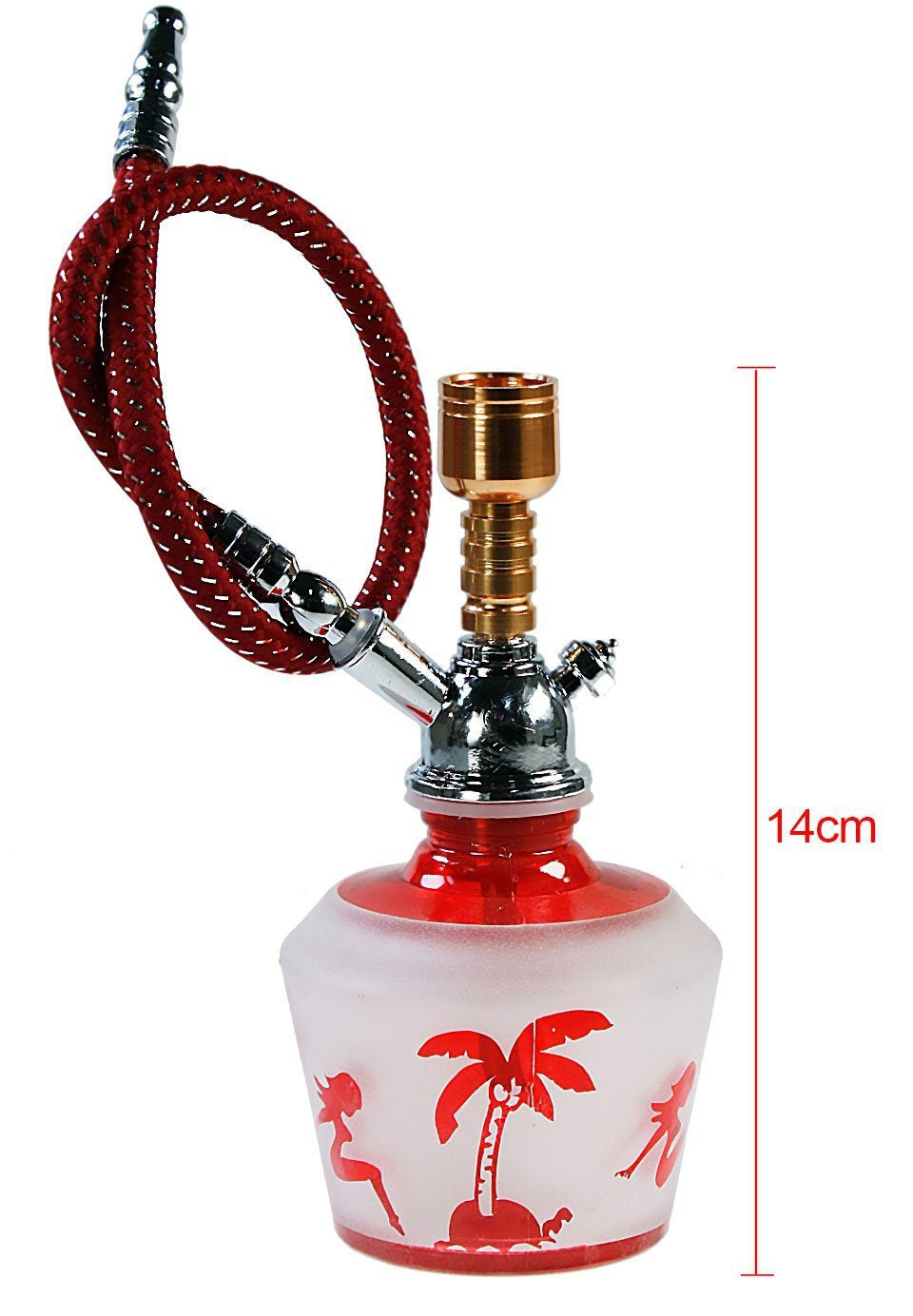 Mini Sexy Girl Hookah Red 14cm