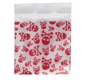 Zip Bag 51x51 Red Skull