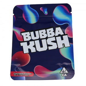 Bubba Kush Resealable Ziplock Anti Smell Bag With Warning Stated On Bag