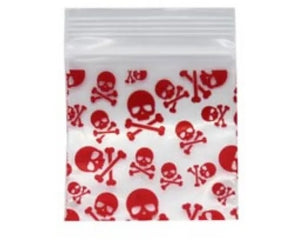 Zip Bag 38x38 Red Skull