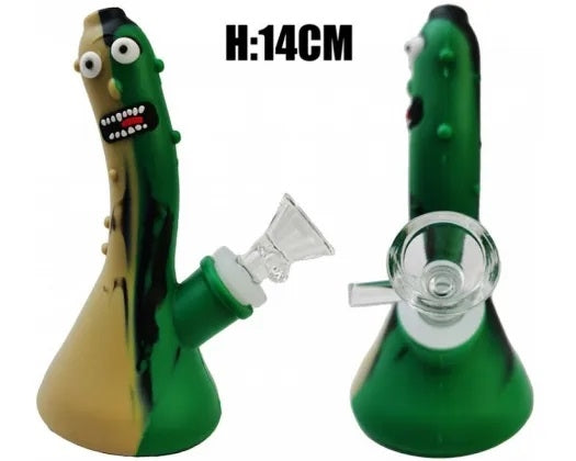 Silicone Pickle Rick Green/brown 14cm