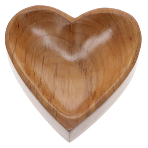 Teak Wood Bowl - Heart 12cm X 12cm X 2.5cm